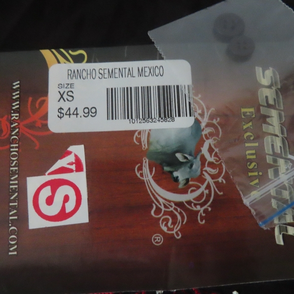 Rancho Semental Shirt Men Sz XS Button Up Long Sleeve Embroidered NWT -2 - Picture 8 of 8